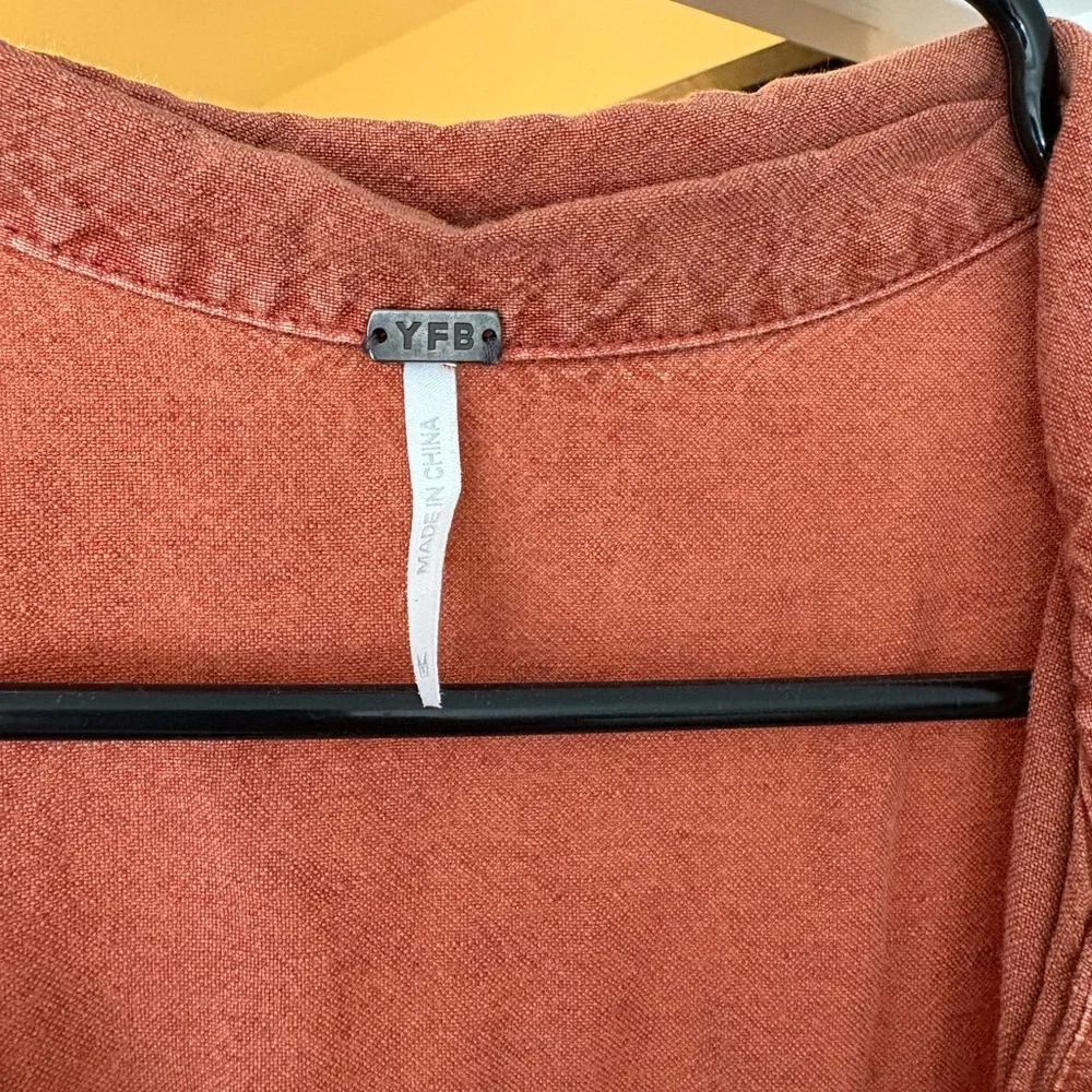 Rust Orange Button-Up Romper - Picture 5 of 9